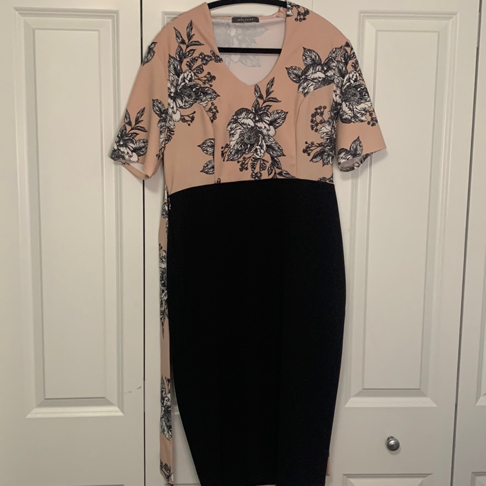 Knee length floral office dress